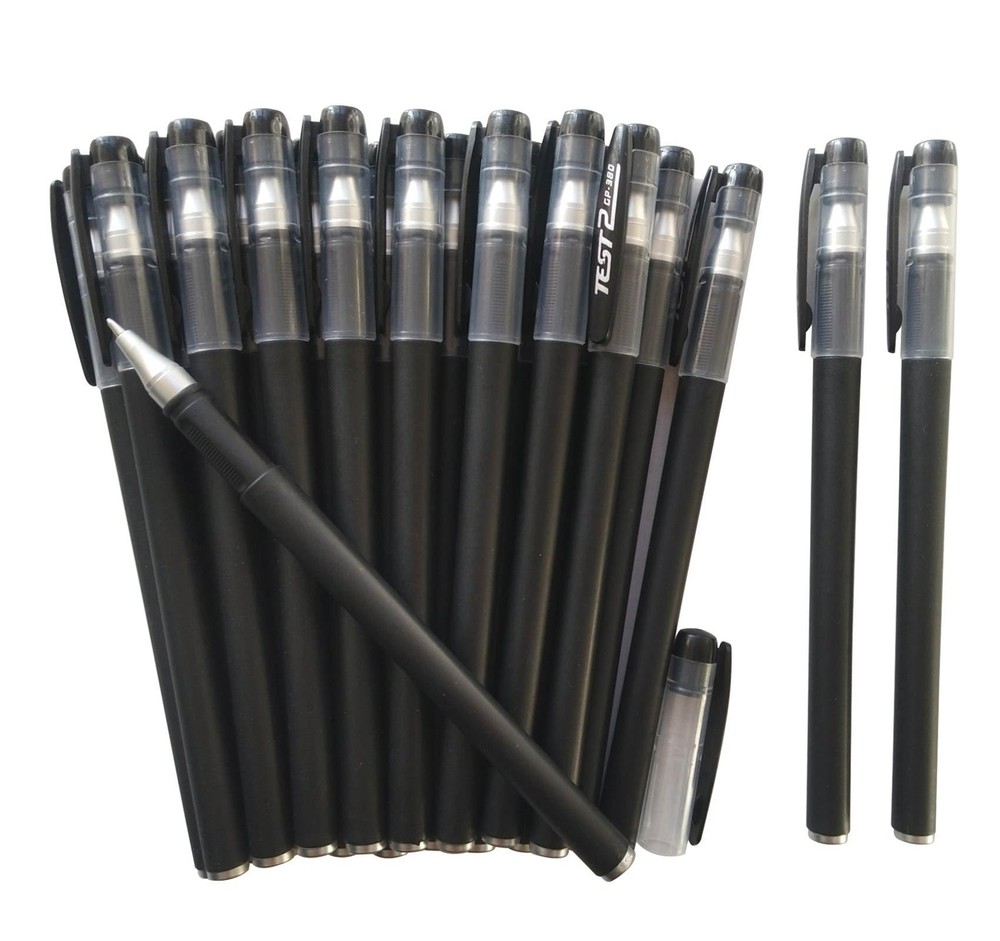 Bolígrafos de gel negros de 0,5 mm, tinta de gel premium y agarre cómodo