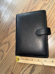 VTG Franklin Covey Black Compact Full Grain Nappa Genuine Leather 6 ring USA