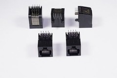 Lot of 5 520426-4 Tyco Modular Connector Jack 8P8C 2.54mm RJ45 Ethernet RA TH