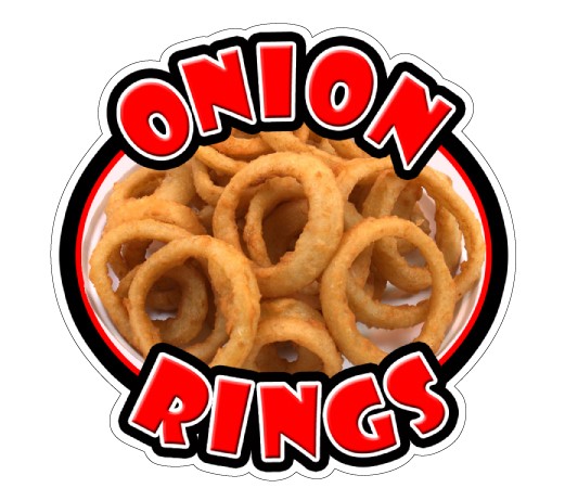 ONION RINGS Concession Decal sign fried ring cart trailer stand deep