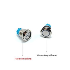 16mm 12V LED ON OFF Waterproof Stainless Steel Latching Push Button Power Switch