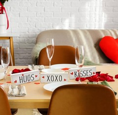 St. Patrick’s Day Wooden Tabletop Decor – Luck of the Irish red pink white