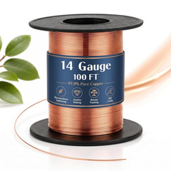 100Ft 14 Gauge Copper Wire for Gardening, Electroculture, Bonsai, Jewelry Making