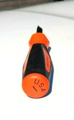 New Snap-on Large Marine Aircraft Flat Slot Plug Screwdriver Orange Hard Handle