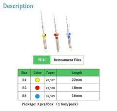 3pcEASYINSMILE Dental Rotary Endo Files NITI Retreatment Root Canal Retract file