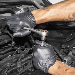 SAS Safety, Raven Gloves 50 Packs 7Mil PF Exam Textured, Size L, Color Black,