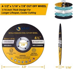 500 Pcs 4-1/2″ x 1/16″ x 7/8″ Cut-off Wheels Cutting Discs Stainless Steel Metal