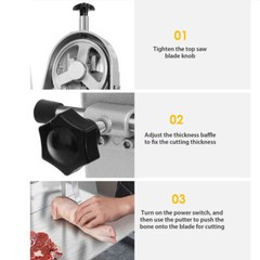 1500W Electric Bone Saw Machine 2.6HP Frozen Meat Cutter 110V Commercial Bandsaw