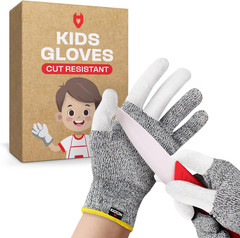 Kids Cut Resistant Gloves with 3 Reinforced Fingers – 100% Food Grade Kids Cooki