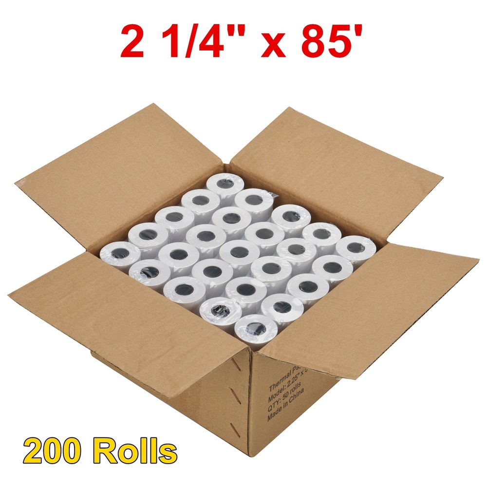 200 Roll 2 1/4″ x 85′ Thermal Receipt Paper POS Cash Register Tape FD100ti FD130