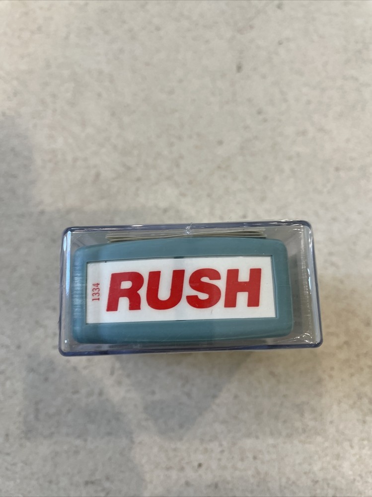 X-Stamper Message Stamp, RUSH, Pre-Inked One-Color, Red 01334 – New