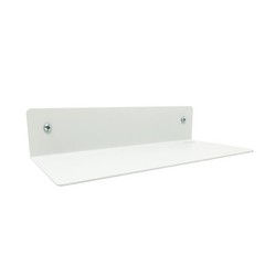 Small 9 inch Floating Metal Wall Shelf (3M Adhesive or Screws), White