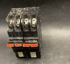 Lot Of 2 Used NA240 FPE Federal Pacific 40 Amp 2 Pole Stab-Lok Chipped