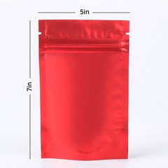 5x7in Matte Clear Front Red Back Foil Mylar Stand up Zip Lock Bag w/ Machine M1