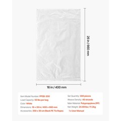 Uimoso 300 Pack Heavy Duty Sandbags 16″ x 26″, 50lb Capacity Sand Bags