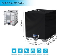 275 Gallon IBC Water Tank Cover – 420D Oxford Fabric with Drawstring