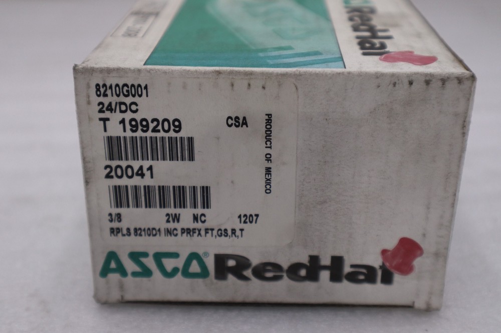 ASCO 8210G001 Red-Hat 3/8″ 24VDC Brass Solenoid Valve – STOCK GF627
