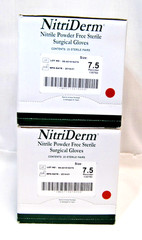 NitriDerm Nitrile Surgical Gloves Powder Free Sterile Size 7.5 50 Pairs T2515