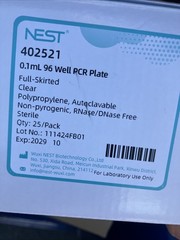 NEW/IN BOX 25PCS NEST 402501 PCR 96-Well Plate 0.1ML. NICE DEAL! Exp. 10/2029.