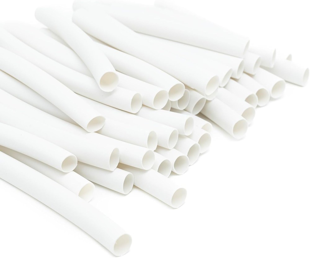 1/4 Inch Heat Shrink Tubing 3 1 Ratio Dual Wall 6.4mm (1/4″) White, 80 pcs