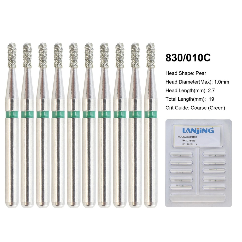 Dental Diamond Bur FG Pear Shape 830/010C Coarse High Speed Friction Grip 330