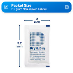 10 gram x 15 PK “Dry & Dry”Silica Gel Desiccant Packets – Reusable Cloth