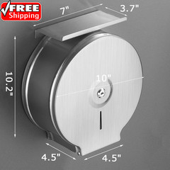 Commercial Jumbo Toilet Paper Dispenser with Shelf, Brushed Stainless Steel Toil