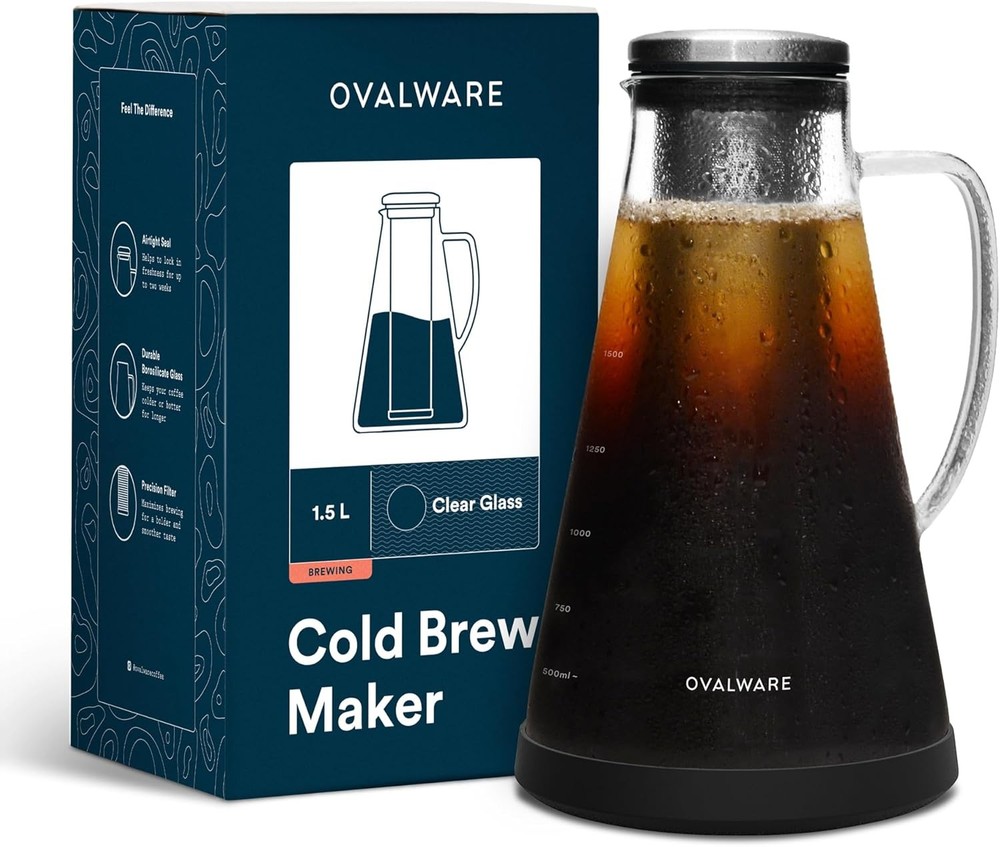 Cold Brew Coffee Maker 1.5L/51oz – Iced Tea Maker Glass Pitcher