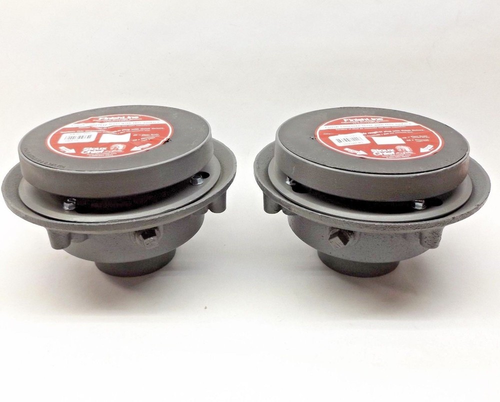 (2)SIOUX CHIEF 822-3DNRV FINISH LINE 3″ ADJUSTABLE FLOOR DRAIN NO FINISH FIXTURE