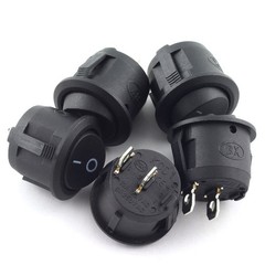 10x Circle Rocker Switches Round Small Mini ON/OFF AC 125V/250V Car/Truck DC 12V