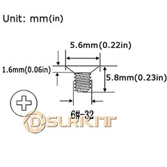 DSLRKIT 6/326-32 x 1/4in Flat Head Screw for 3.5in Hard Drive Hot Swap Caddy …
