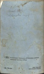 1976 Ford Courier Operator’s Manual First Printing Ford Canada Service
