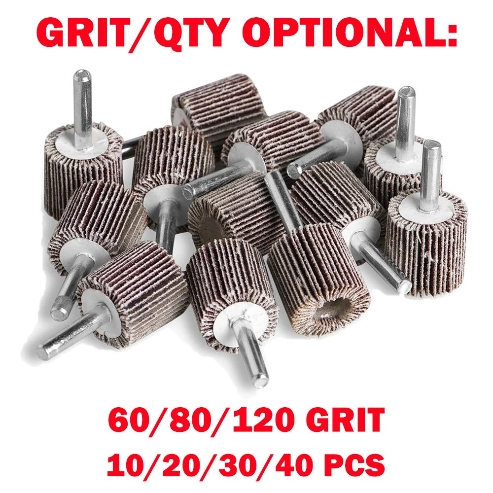 10-40x Drill Flap Wheel Sander 1x1x1/4″ Flapper Sanding Grinding 60 80 120 Grits