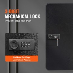 VEVOR 48-Key Cabinet Key Safe with Combination Lock & Keys Adjustable Racks