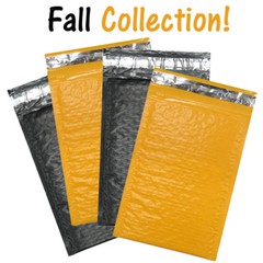 4×8 Orange and Black Poly Bubble Mailer, Padded Fall Halloween Shipping Envelope