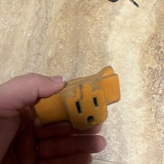 LITESUN T-8A Current Tap Type B Plug Adapter 125VAC 15A 1 Outlet Orange