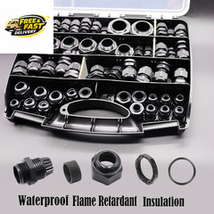100PCS IP68 Waterproof Cable Gland Kit,Nylon Cable Glands Assortment Adjustable