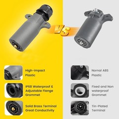 Conector de remolque de 7 pines para autocaravana con sello impermeable IP68, co