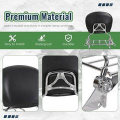 Detachable Sissy Bar Backrest w/Luggage Rack Chrome Heavy Duty Steel 09-24 FLHX
