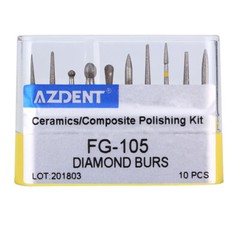 17 Type AZDENT Dental Diamond Burs Polishing Drills Kit for High Speed Handpiece