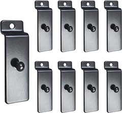 Heavy-Duty Slatwall Utility Hooks, 10pcs Black Display Hangers for Art & Photos