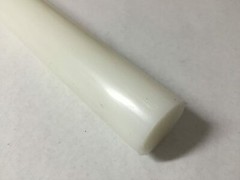 Nylon 6/6 Plastic Round Rod 1″ Diameter, 12″ Length – White Color