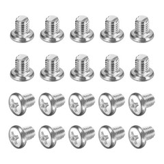 100 Pcs M5x6-0.8mm Phillips Pan Head Machine Screws, Carbon Steel Full Thread