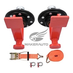 2Pack Shipping Container Wheels 8×6.5 Lug Wheels Kit with Ratchet Strap US