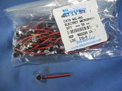 50 Lot ELECTRET MICROPHONE Hosiden# KUB6133-010070. 6mm diameter x 2.7mm element