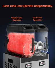 Uimoso Dual 12L Tank Frozen Beverage Machine for Slushies and Smoothies