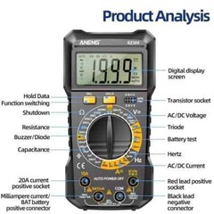 SZ304 Multifunction 1999 Counts Digital Multimeter True RMS Handheld