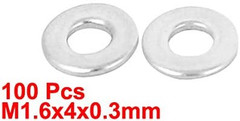 M1.6 X 0.3Mm Stainless Steel Sealed Flat Washer for Bolt Screw 100Pcs