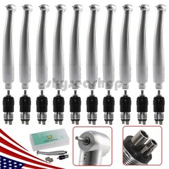 1-10 Dental High Speed Handpiece Turbine + Quick Coupler Connector 4-Hole BN-Y