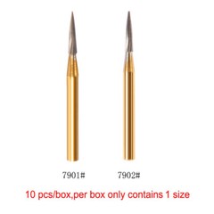 10-100PCS Dental Trimming & Finishing Gold Burs Carbide Burs FG 7901 7902 KY